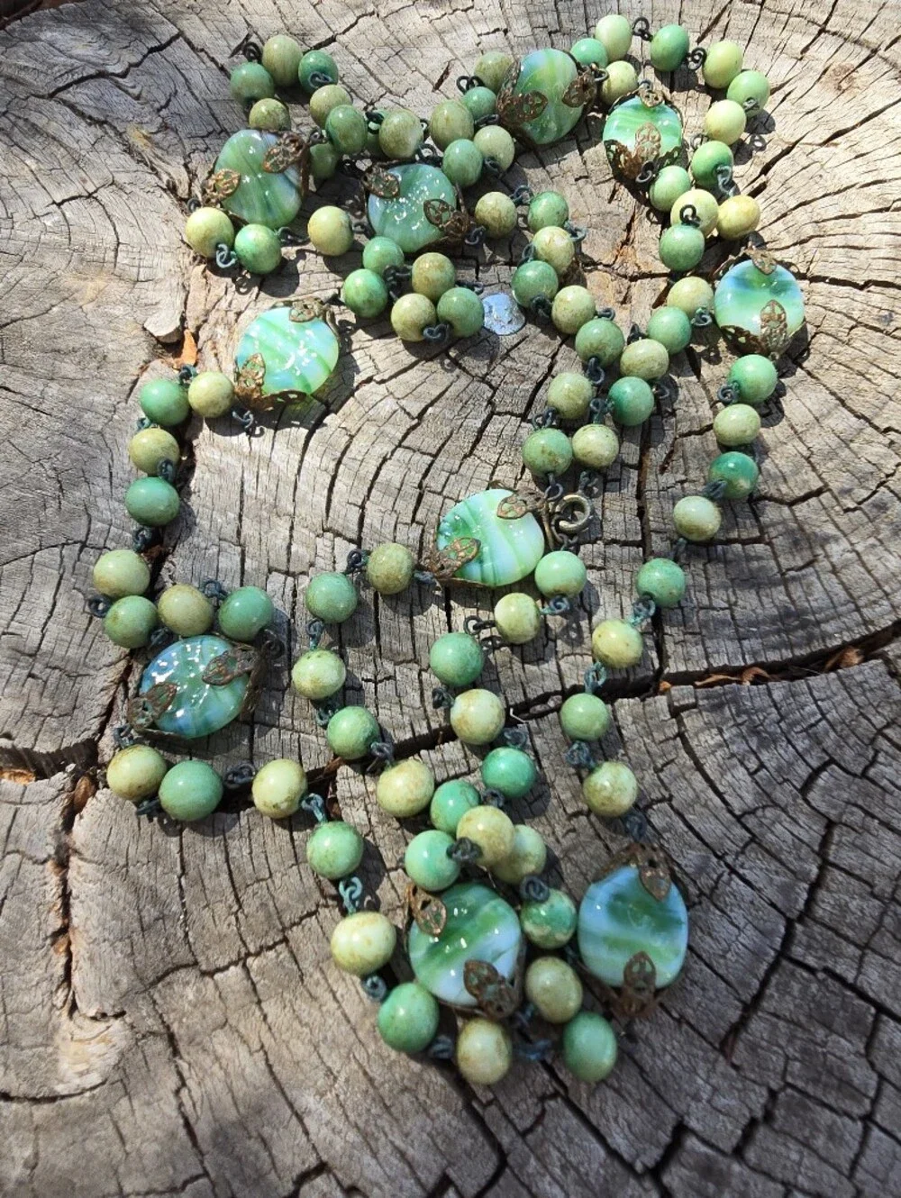 Antique Victorian Glass Bead Necklace